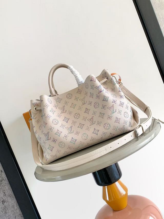 Louis vuitton original mahina leather bella tote bag M2A169 white&purple