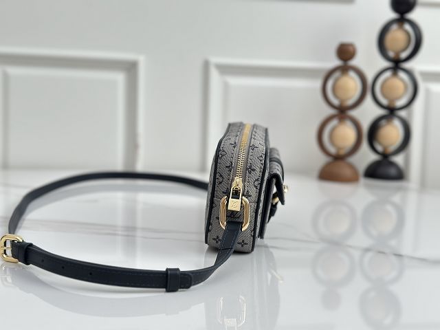 Louis vuitton original monogram denim camera bag M92218 grey