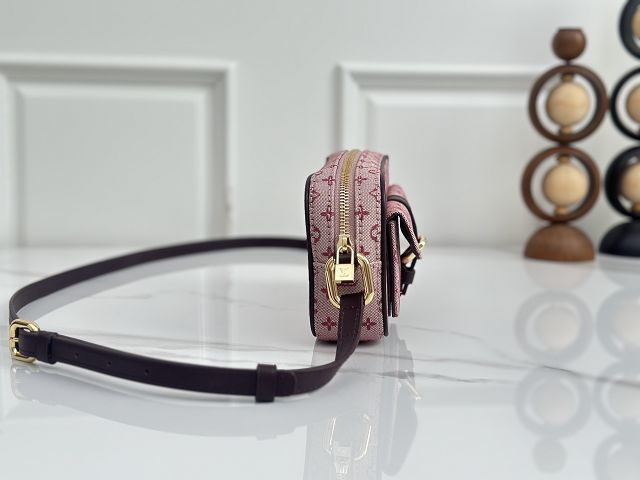 Louis vuitton original monogram denim camera bag M92219 bordeaux 