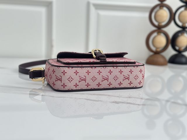 Louis vuitton original monogram denim camera bag M92219 bordeaux 