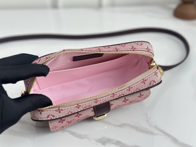 Louis vuitton original monogram denim camera bag M92219 bordeaux 