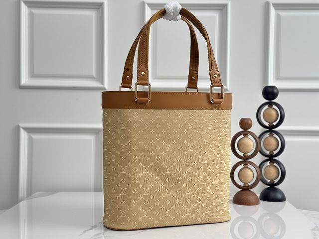 Louis vuitton original monogram denim lucille tote M92609 apricot