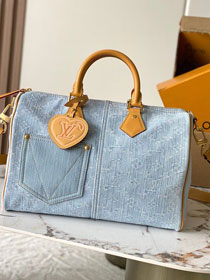 Louis vuitton original monogram denim speedy soft M2A209 blue