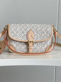 Louis vuitton original monogram embleme diane satchel M29795 peuplier beige