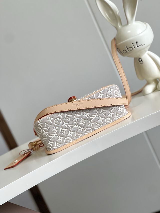 Louis vuitton original monogram embleme diane satchel M29795 peuplier beige