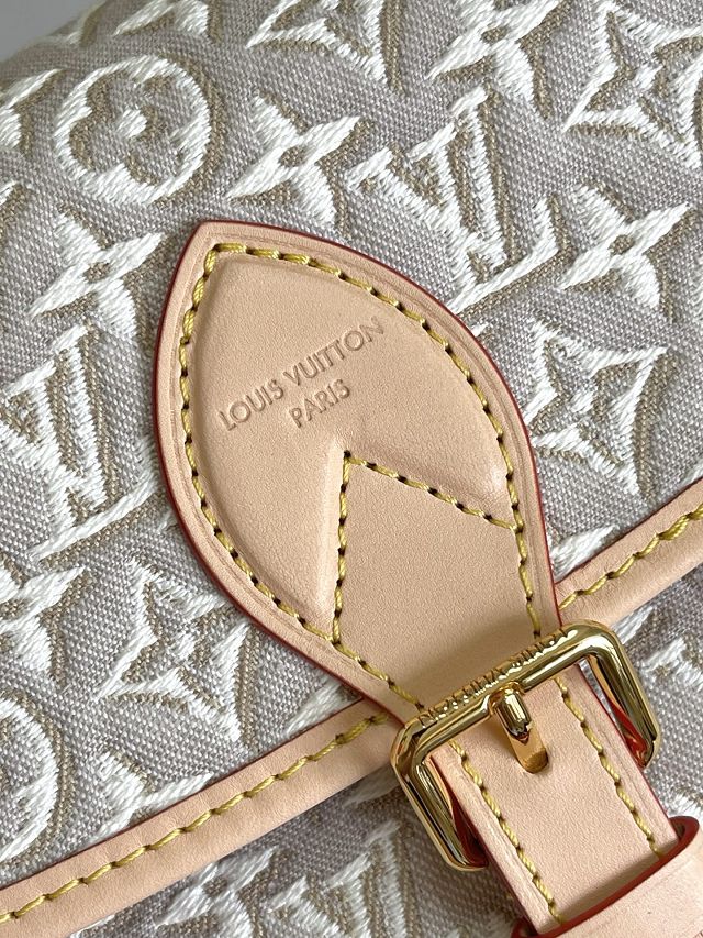 Louis vuitton original monogram embleme diane satchel M29795 peuplier beige