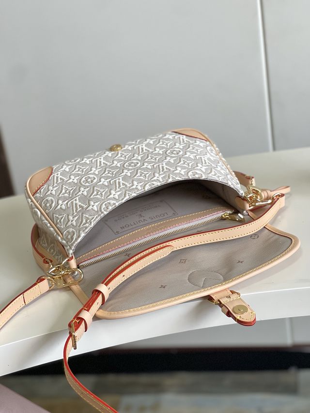 Louis vuitton original monogram embleme diane satchel M29795 peuplier beige