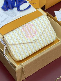 Louis vuitton original monogram embleme felicie pochette M29471 yellow