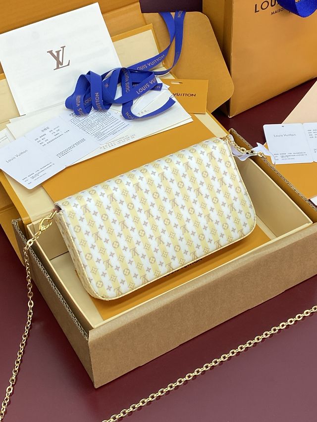 Louis vuitton original monogram embleme felicie pochette M29471 yellow