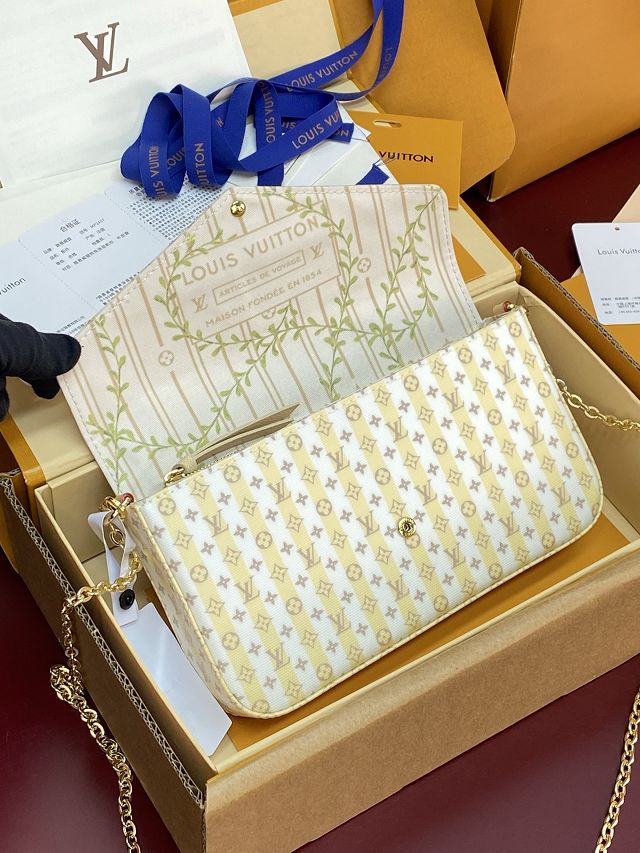 Louis vuitton original monogram embleme felicie pochette M29471 yellow