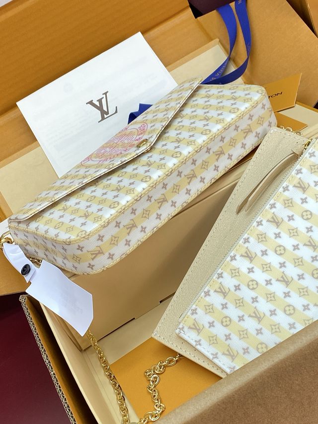 Louis vuitton original monogram embleme felicie pochette M29471 yellow