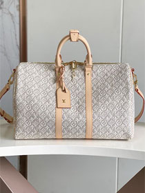 Louis vuitton original monogram embleme keepall 45 M29670 peuplier beige