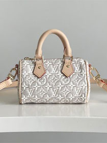 Louis vuitton original monogram embleme nano speedy M28502 peuplier beige