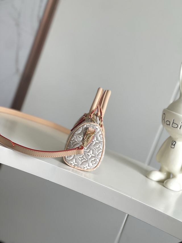 Louis vuitton original monogram embleme nano speedy M28502 peuplier beige