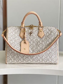 Louis vuitton original monogram embleme speedy soft 30 M28479 peuplier beige