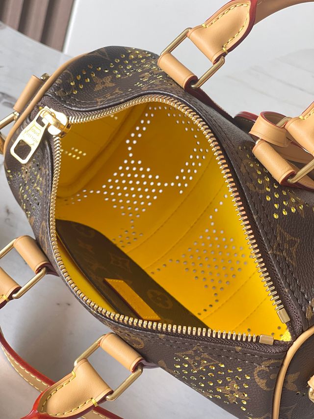 Louis vuitton original monogram grid canvas keepall 25 M29296 yellow
