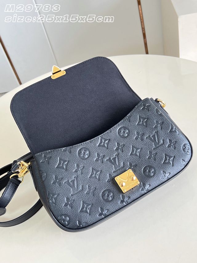 Louis vuitton original calfskin pochette metis soft M25783 black