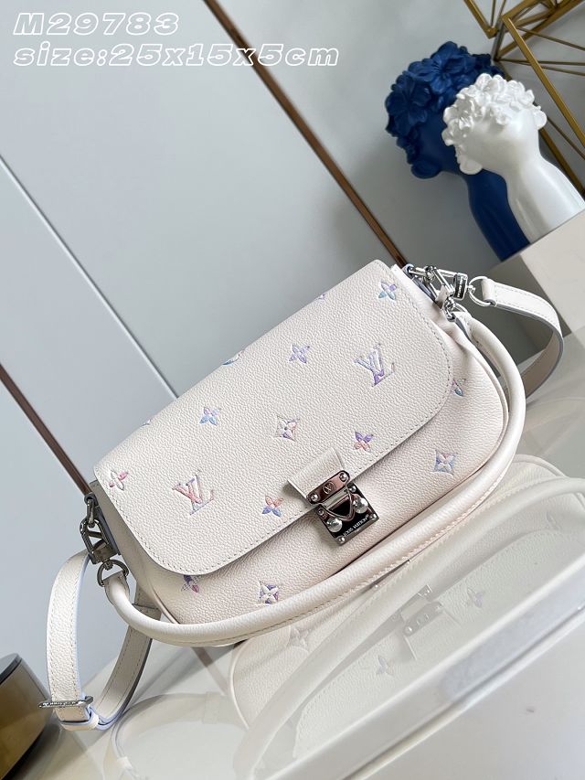 Louis vuitton original calfskin pochette metis soft M2A332 white&purple
