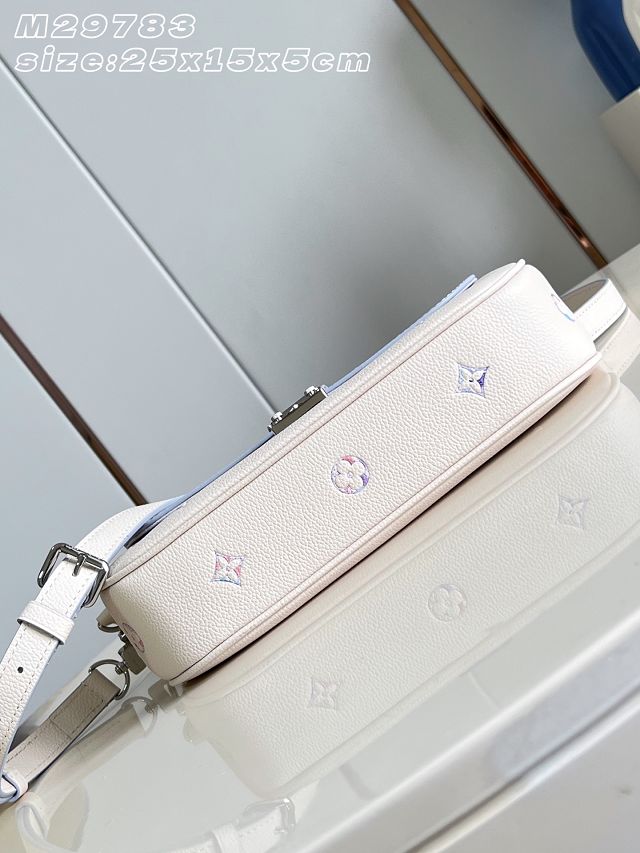 Louis vuitton original calfskin pochette metis soft M2A332 white&purple