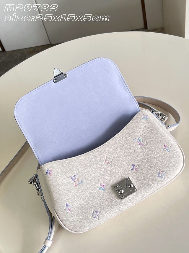 Louis vuitton original calfskin pochette metis soft M2A332 white&purple