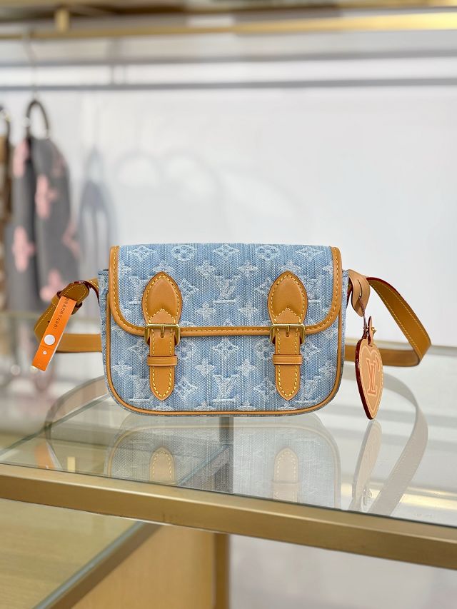 Louis vuitton original denim satchel wearable wallet M2A647 blue