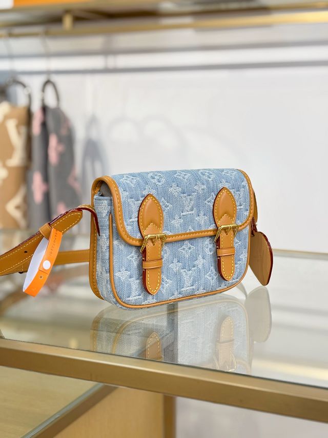 Louis vuitton original denim satchel wearable wallet M2A647 blue