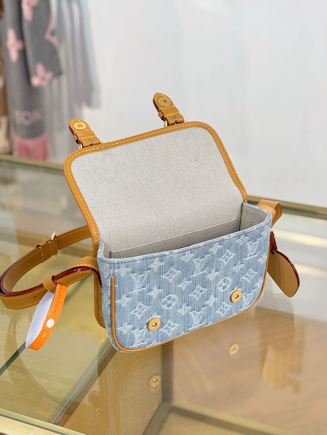 Louis vuitton original denim satchel wearable wallet M2A647 blue