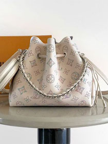 Louis vuitton original mahina leather bella bucket bag M2A168 white&purple