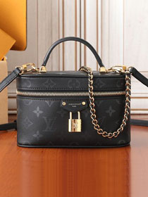 Louis vuitton original monogram ink  vanity chain pouch M3A372 black