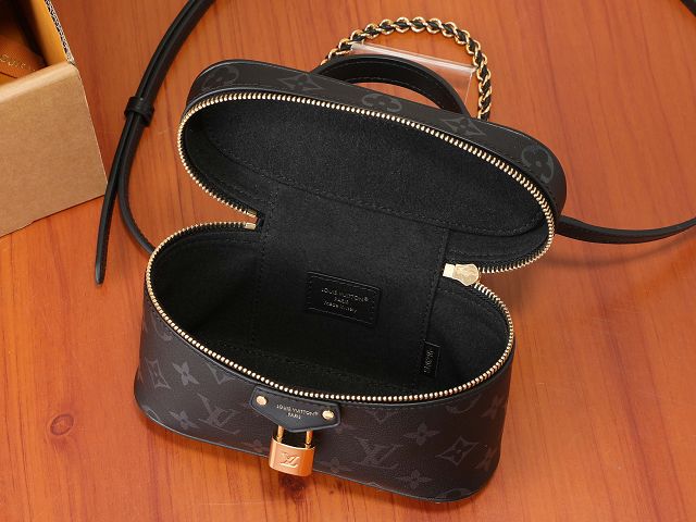 Louis vuitton original monogram ink  vanity chain pouch M3A372 black