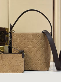 Louis vuitton original suede all in BB handbag M29834 brown