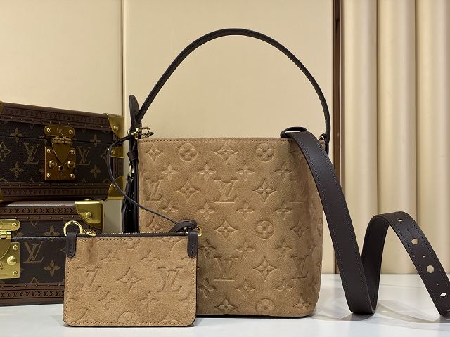 Louis vuitton original suede all in BB handbag M29834 brown