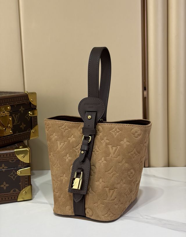 Louis vuitton original suede all in BB handbag M29834 brown