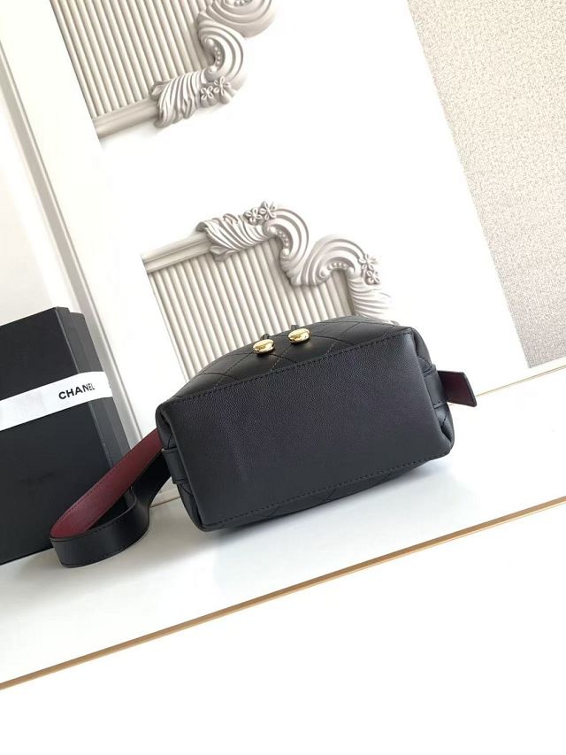 CC calfskin mini bucket bag AS6537 black