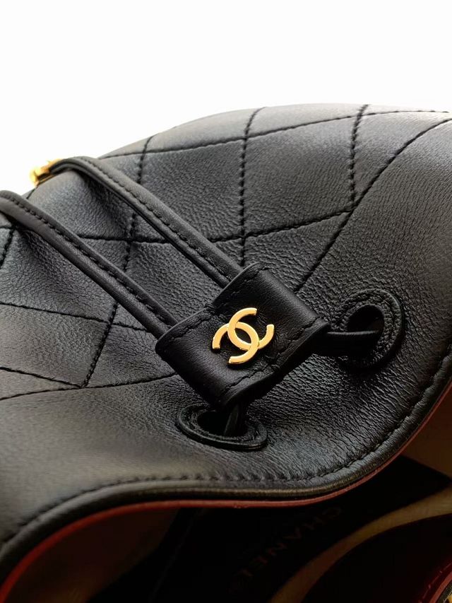 CC calfskin mini bucket bag AS6537 black