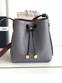 CC calfskin mini bucket bag AS6537 grey