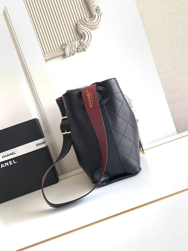 CC calfskin small bucket bag AS6584 black