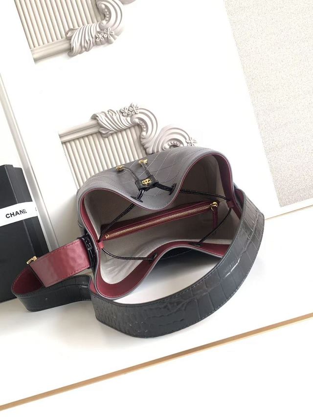 CC calfskin small bucket bag AS6584 grey