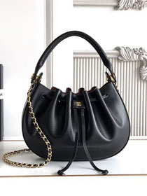 CC calfskin small hobo bag AS6617 black
