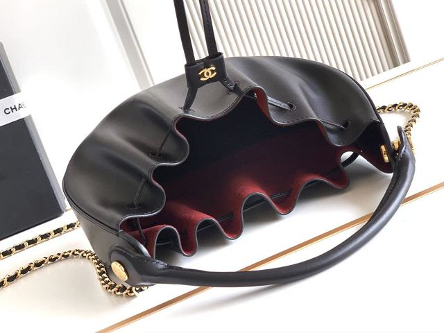 CC calfskin small hobo bag AS6617 black