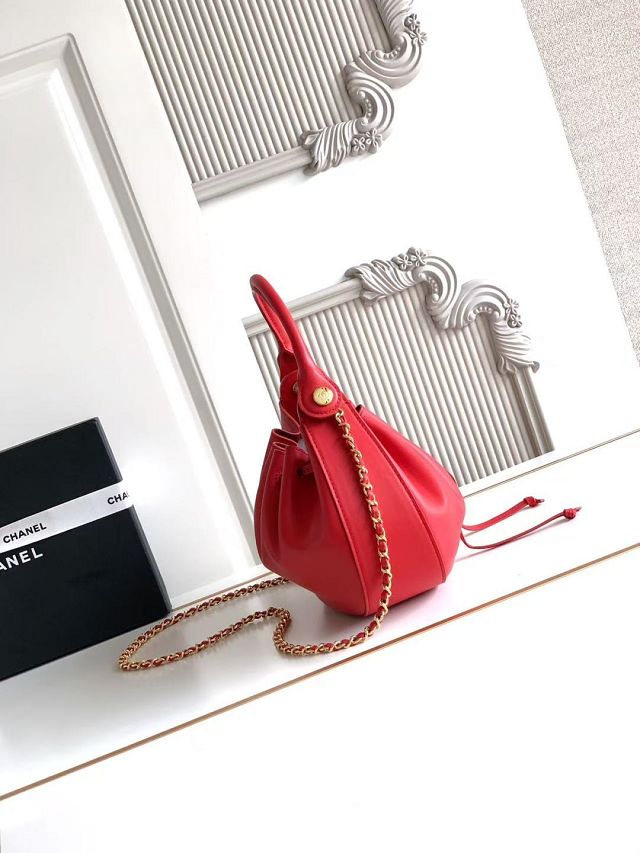 CC calfskin small hobo bag AS6617 red