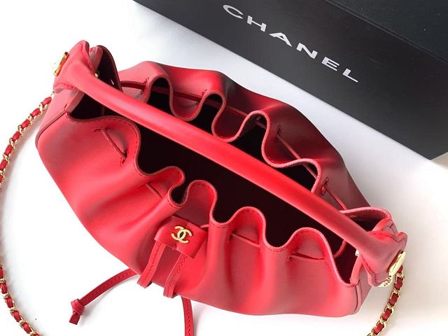 CC calfskin small hobo bag AS6617 red