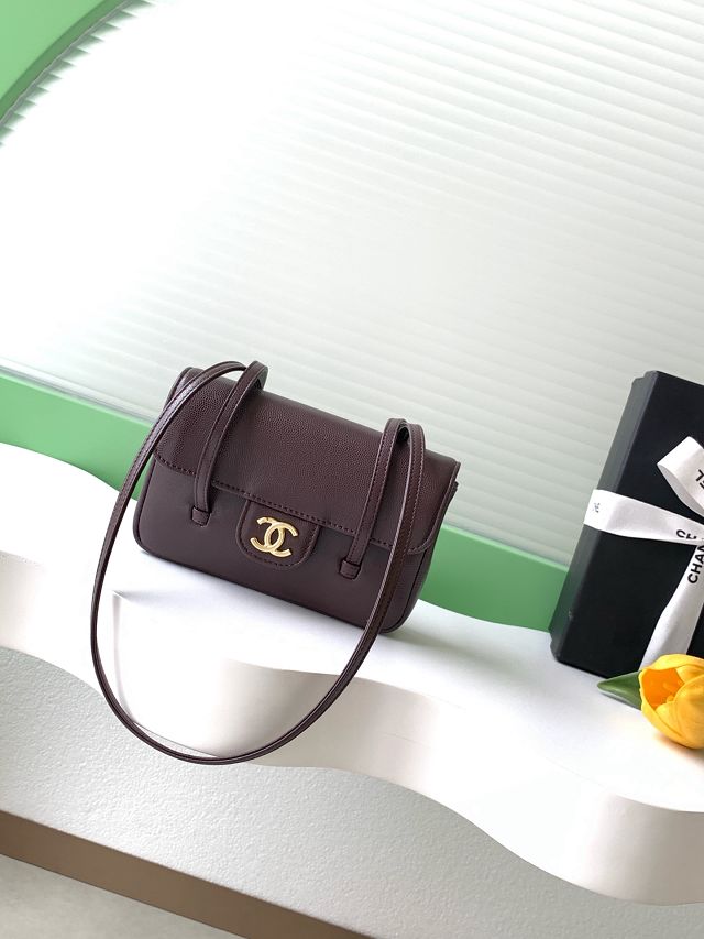CC grained calfskin clutch AP5068 burgundy