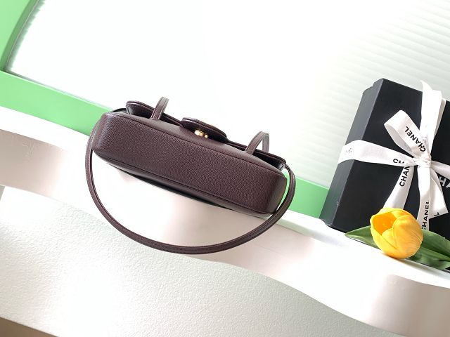 CC grained calfskin clutch AP5068 burgundy