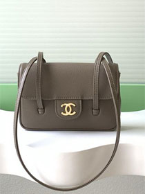 CC grained calfskin clutch AP5068 grey