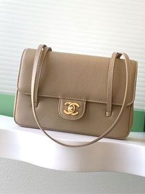 CC grained calfskin small flap bag AS6130 apricot