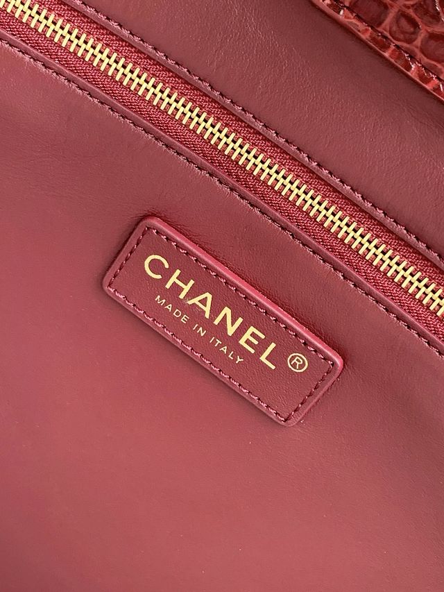 CC original crocodile calfskin medium tote bag AS6239 red