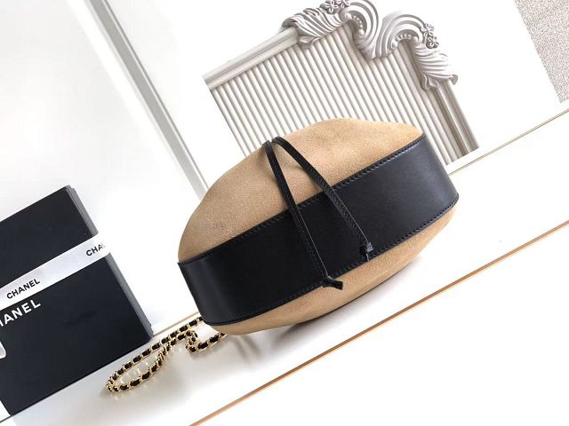 CC suede calfskin small hobo bag AS6617 beige