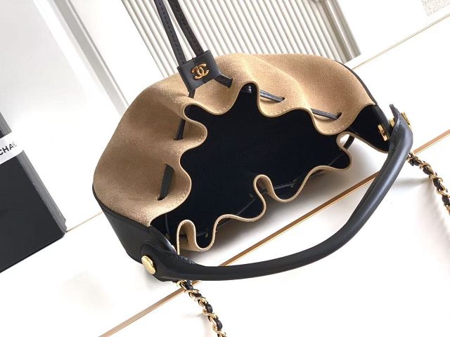 CC suede calfskin small hobo bag AS6617 beige