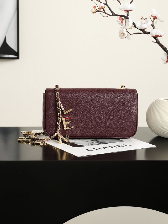 CC calfskin small flap bag AS6340